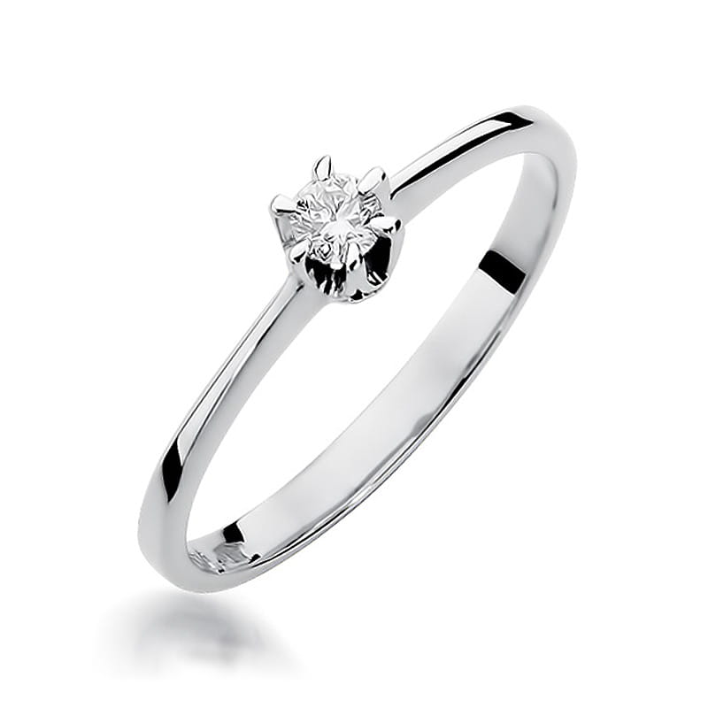Pierścionek Diament 0,10ct białe złoto 1 Pierścionek W220 Diament 0