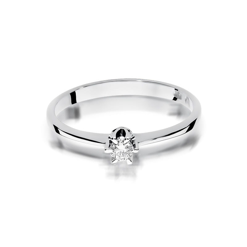 Pierścionek Diament 0,12ct białe złoto 2 12ct białe złoto Jubiler Kraków BigDIAMOND
