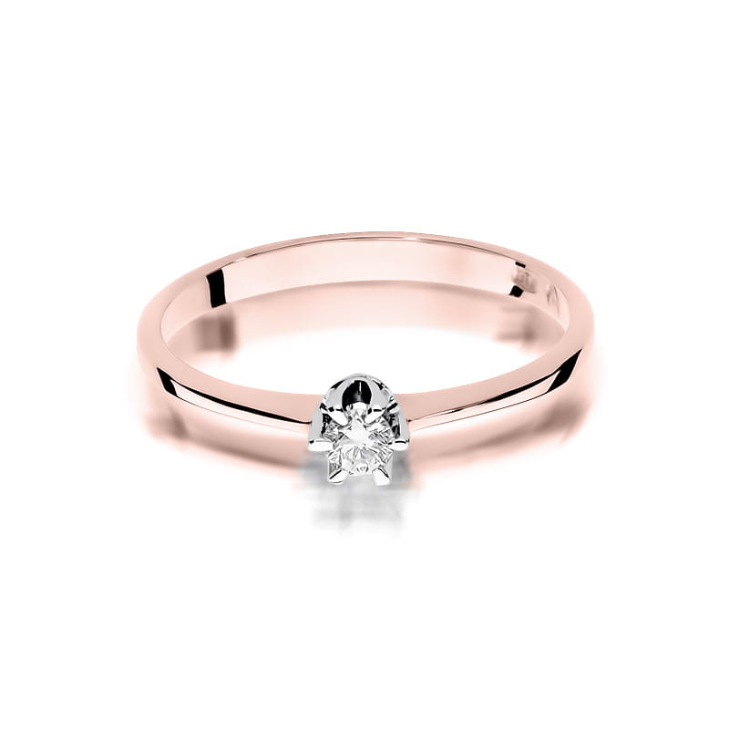 Pierścionek Diament 0,15ct różowe złoto 2 15ct różowe złoto Jubiler Kraków BigDIAMOND