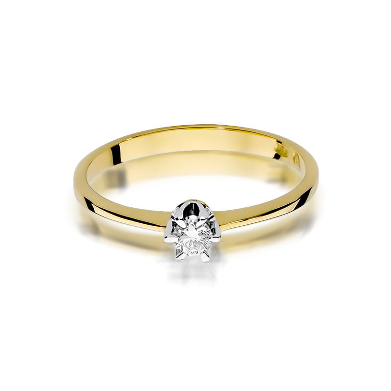 Pierścionek Diament 0,15ct żółte złoto 2 15ct żółte złoto Jubiler Kraków BigDIAMOND