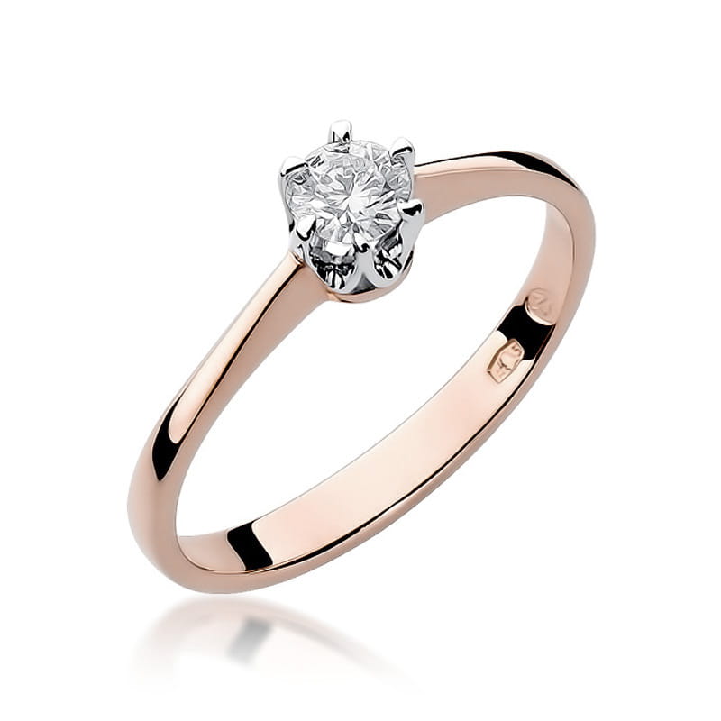 Pierścionek Diament 0,20ct różowe złoto 1 Pierścionek W220 Diament 0