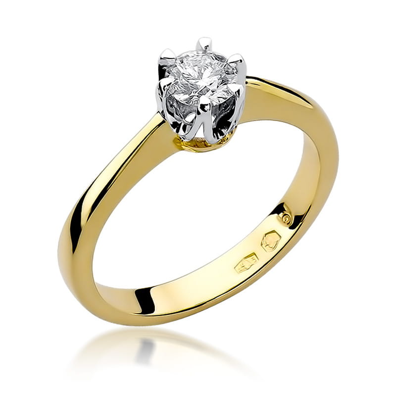 Pierścionek Diament 0,30ct żółte złoto 1 Pierścionek W220B Diament 0