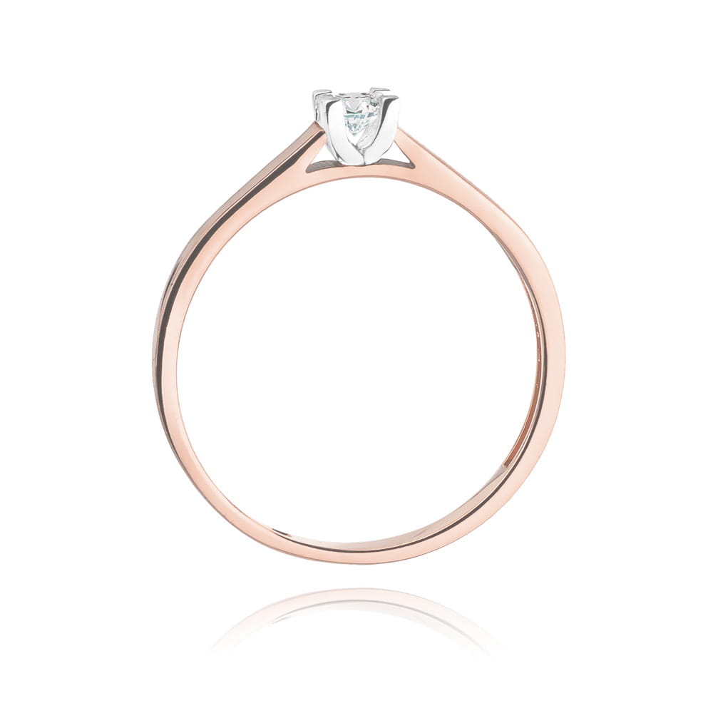 Pierścionek Diament 0,08ct różowe złoto 3 Pierścionek Diament 0,08ct różowe złoto - obrazek 3
