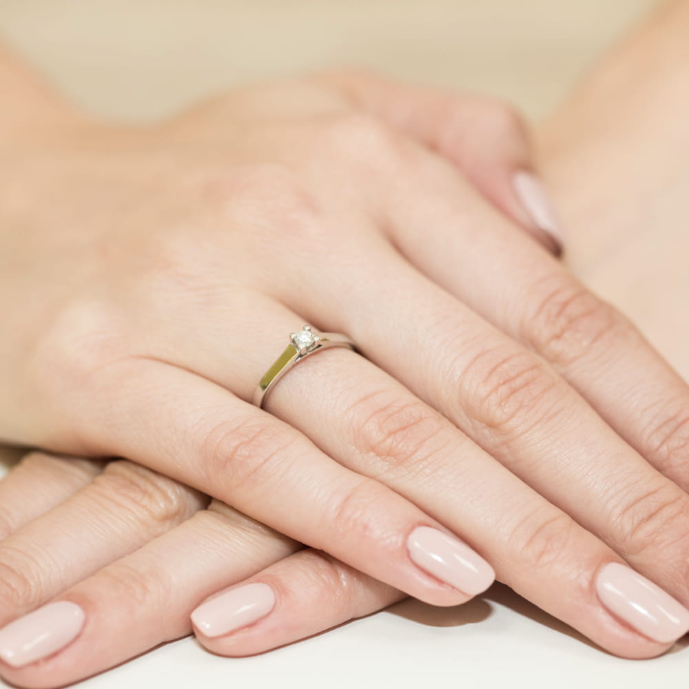 Pierścionek Diament 0,08ct żółte złoto 4 Pierścionek Diament 0,08ct żółte złoto - obrazek 4