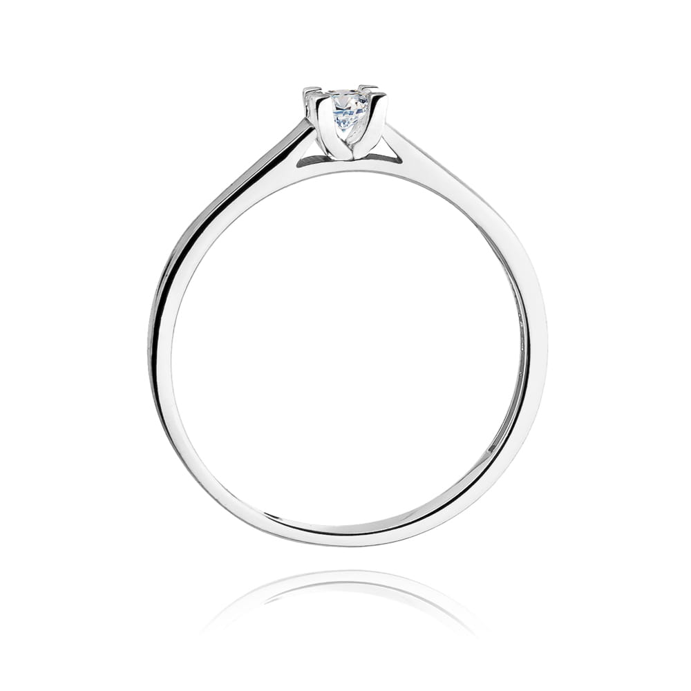 Pierścionek Diament 0,12ct białe złoto 3 Pierścionek Diament 0,12ct białe złoto - obrazek 3