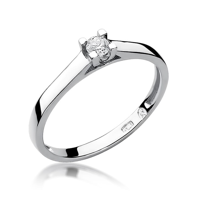 Pierścionek Diament 0,12ct białe złoto 1 Pierścionek W221 Diament 0