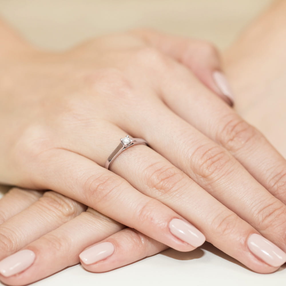 Pierścionek Diament 0,12ct różowe złoto 4 Pierścionek Diament 0,12ct różowe złoto - obrazek 4