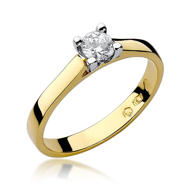 Pierścionek Diament 0,20ct żółte złoto 1 Pierścionek W221B Diament 0