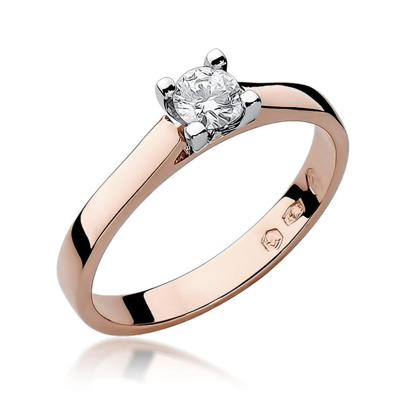 Pierścionek Diament 0,30ct różowe złoto 1 Pierścionek W221B Diament 0
