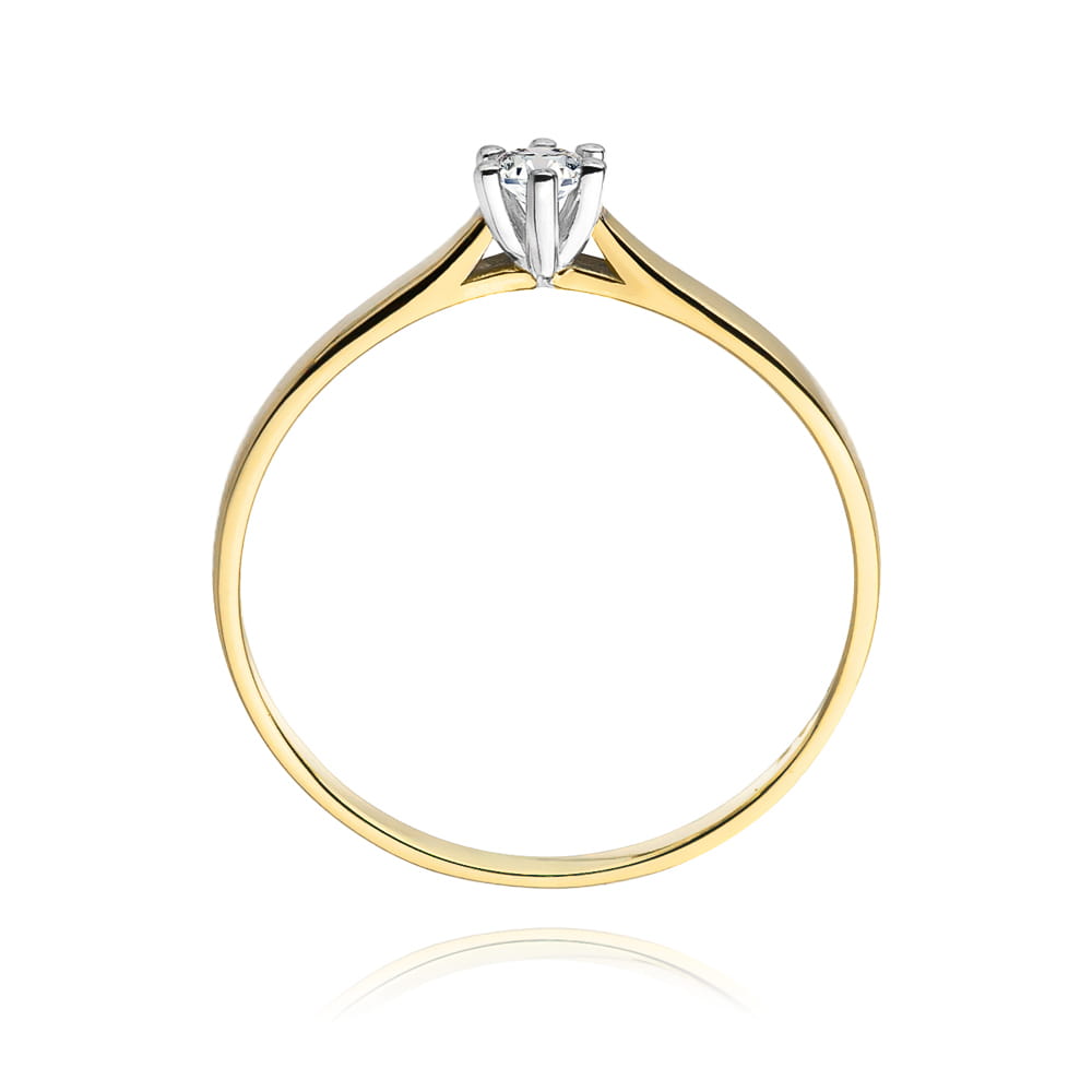 Pierścionek Diament 0,04ct żółte złoto 3 Pierścionek Diament 0,04ct żółte złoto - obrazek 3