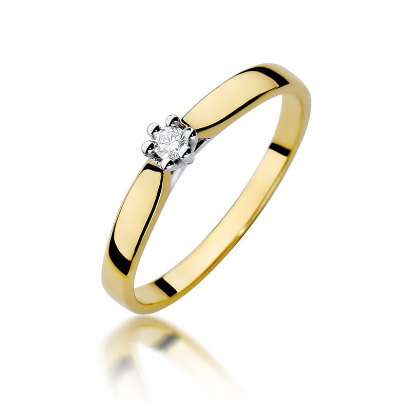 Pierścionek Diament 0,04ct żółte złoto 1 Pierścionek W222 Diament 0