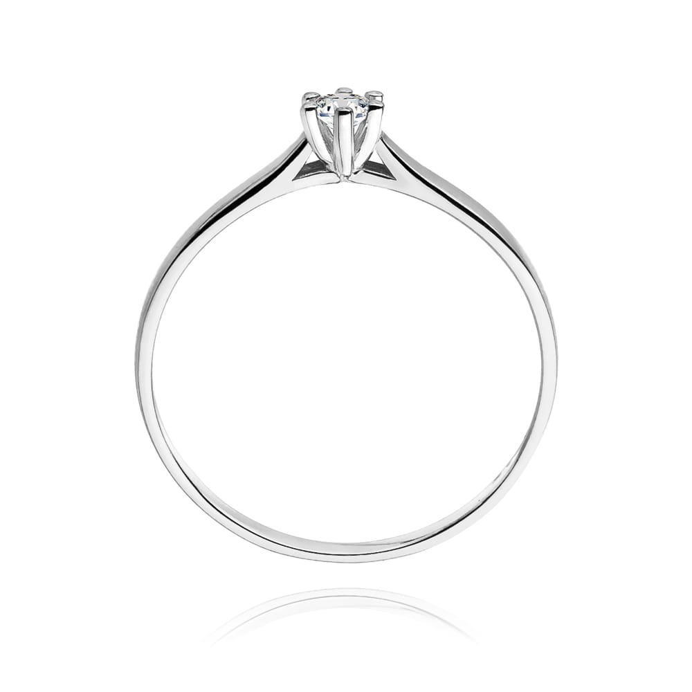 Pierścionek Diament 0,10ct białe złoto 3 Pierścionek Diament 0,10ct białe złoto - obrazek 3