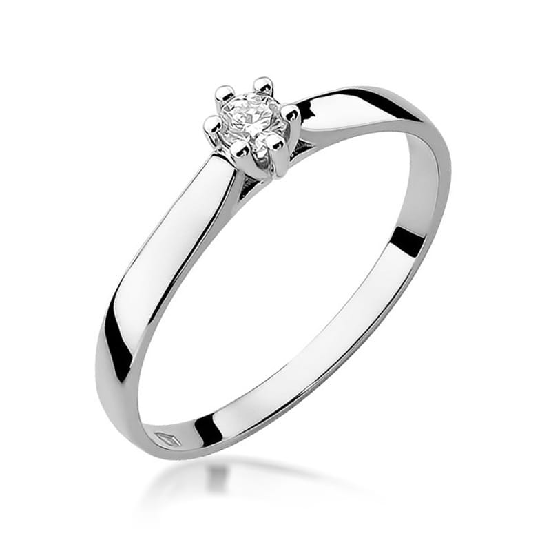 Pierścionek Diament 0,10ct białe złoto 1 Pierścionek W222 Diament 0