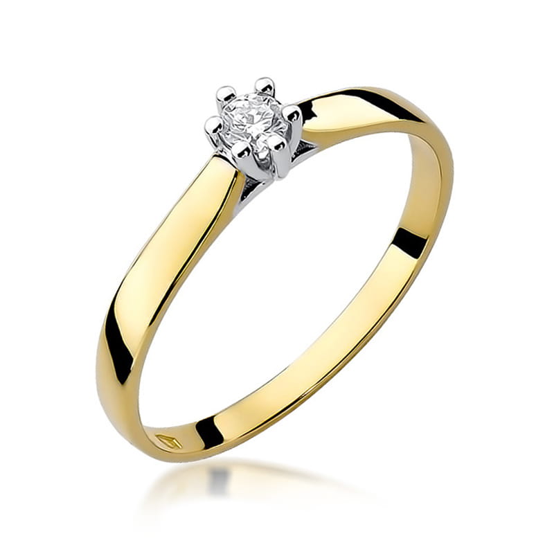 Pierścionek Diament 0,10ct żółte złoto 1 Pierścionek W222 Diament 0