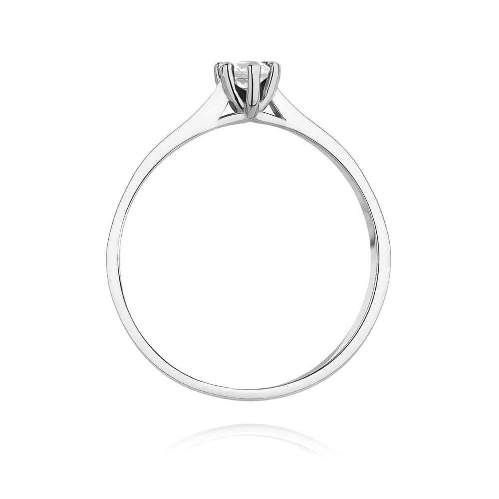 Pierścionek Diament 0,12ct białe złoto 3 Pierścionek Diament 0,12ct białe złoto - obrazek 3