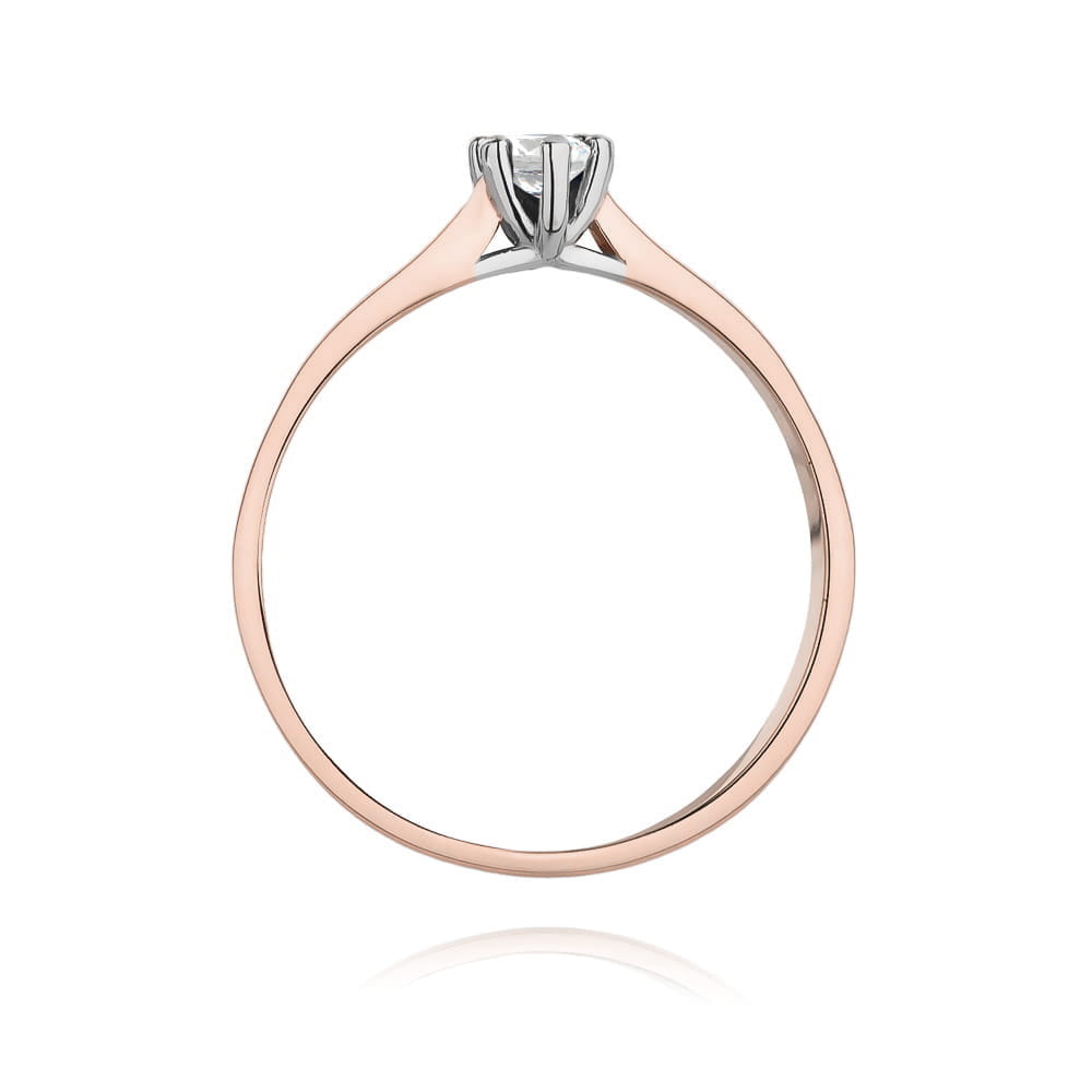 Pierścionek Diament 0,12ct różowe złoto 3 Pierścionek Diament 0,12ct różowe złoto - obrazek 3