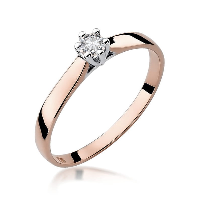 Pierścionek Diament 0,12ct różowe złoto 1 Pierścionek W222 Diament 0