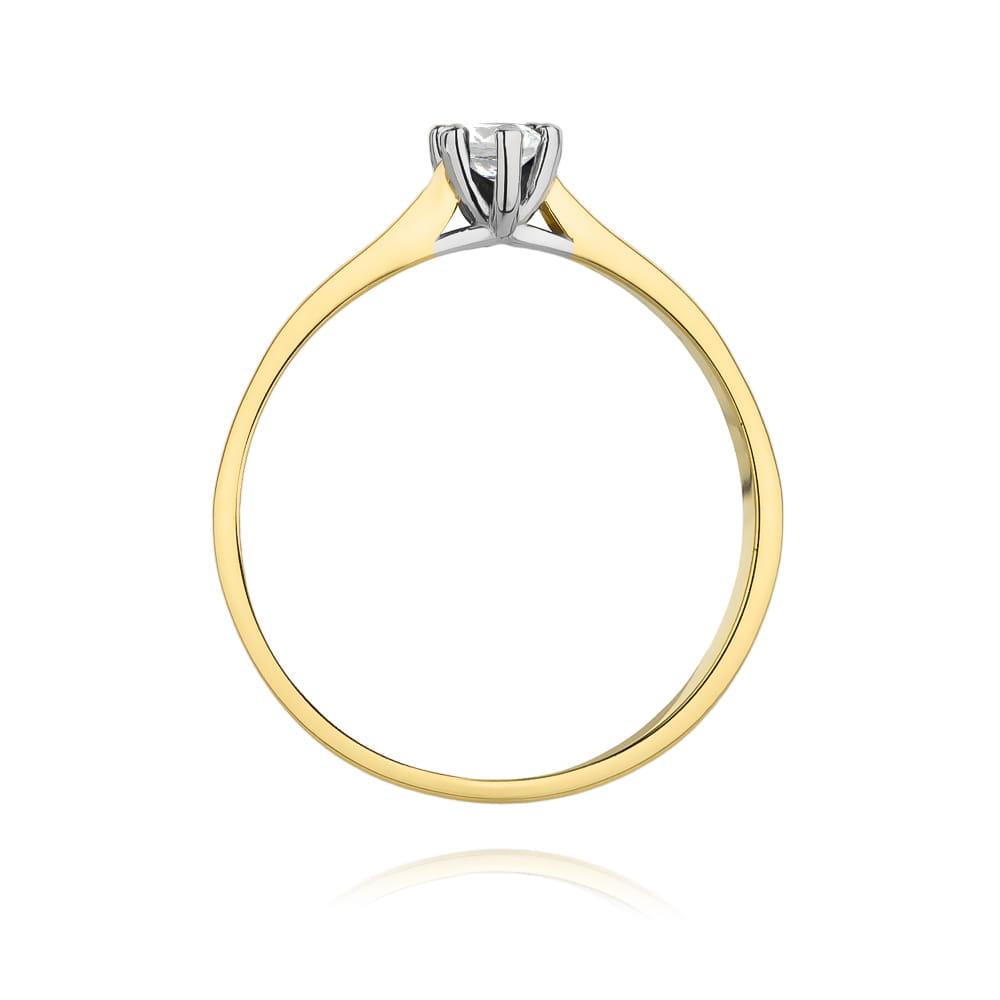 Pierścionek Diament 0,12ct żółte złoto 3 Pierścionek Diament 0,12ct żółte złoto - obrazek 3