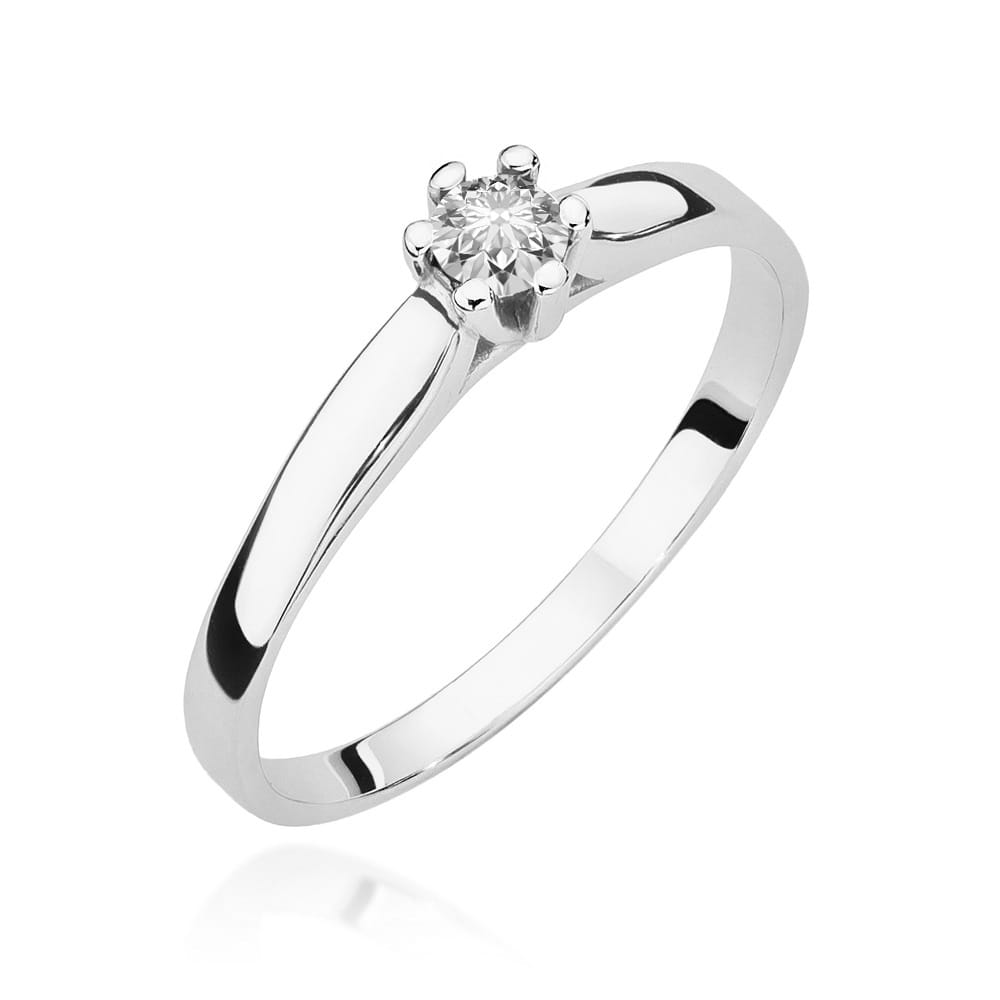 Pierścionek Diament 0,15ct białe złoto 1 Pierścionek W222 Diament 0
