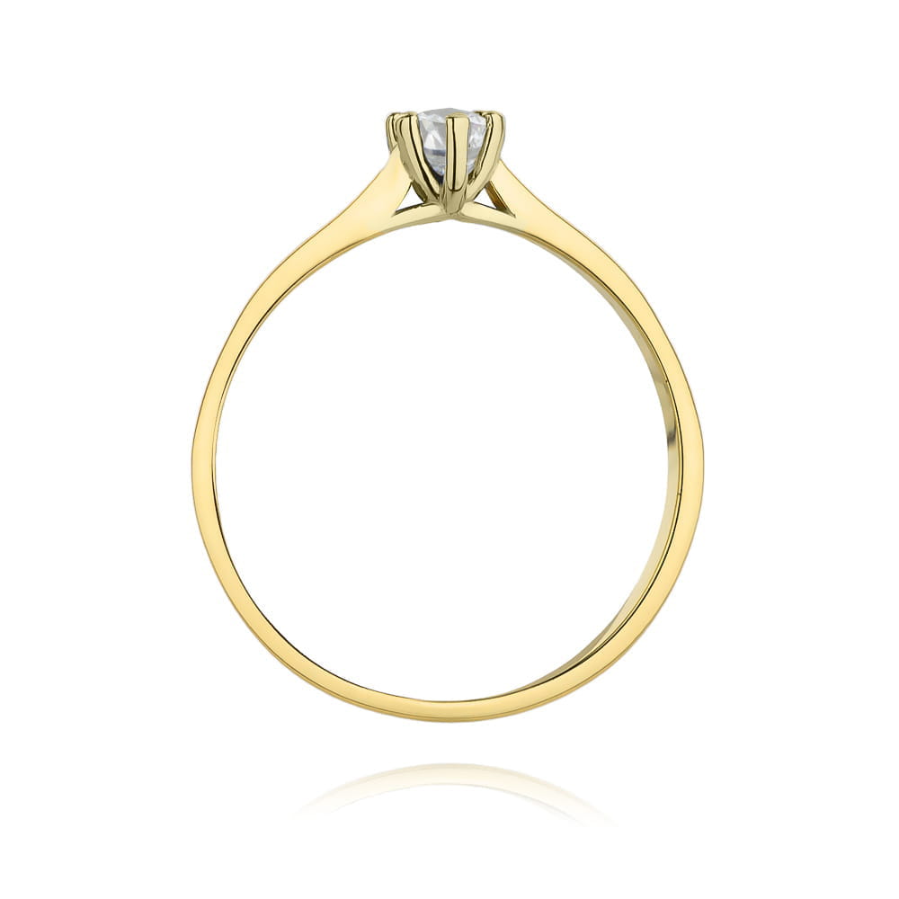 Pierścionek Diament 0,15ct żółte złoto 3 Pierścionek Diament 0,15ct żółte złoto - obrazek 3