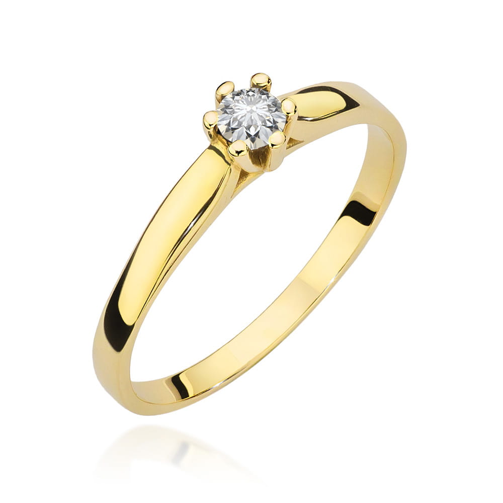 Pierścionek Diament 0,15ct żółte złoto 1 Pierścionek W222 Diament 0