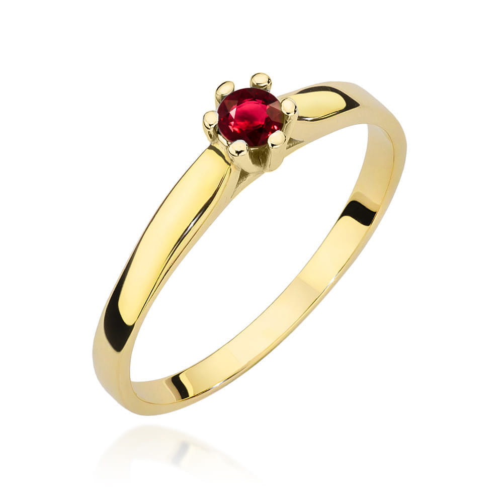 Pierścionek Rubin 0,15ct żółte złoto 1 Pierścionek W222 Rubin 0