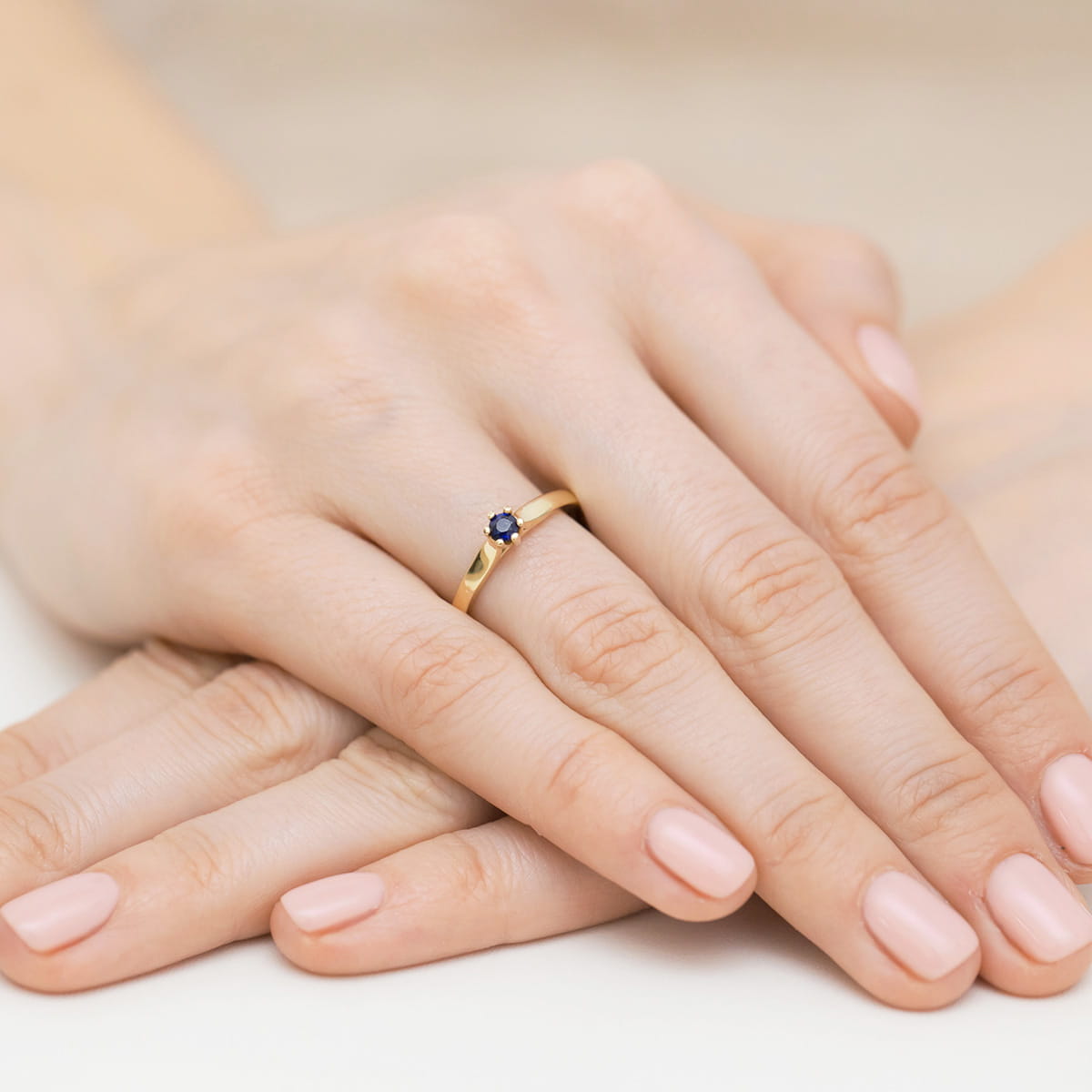 Pierścionek Szafir 0,15ct żółte złoto 4 Pierścionek Szafir 0,15ct żółte złoto - obrazek 4