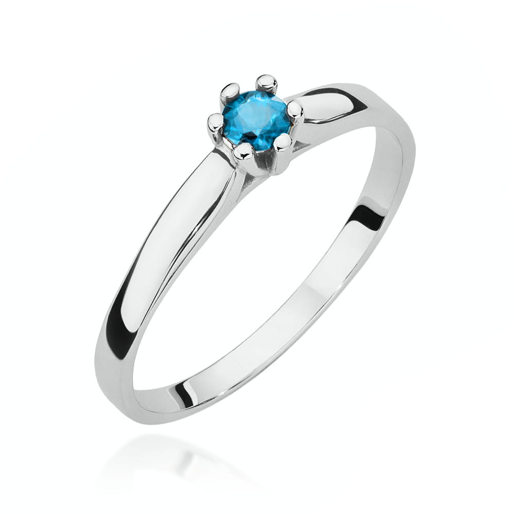 Pierścionek Topaz 0,15ct białe złoto 1 Pierścionek W222 Topaz 0
