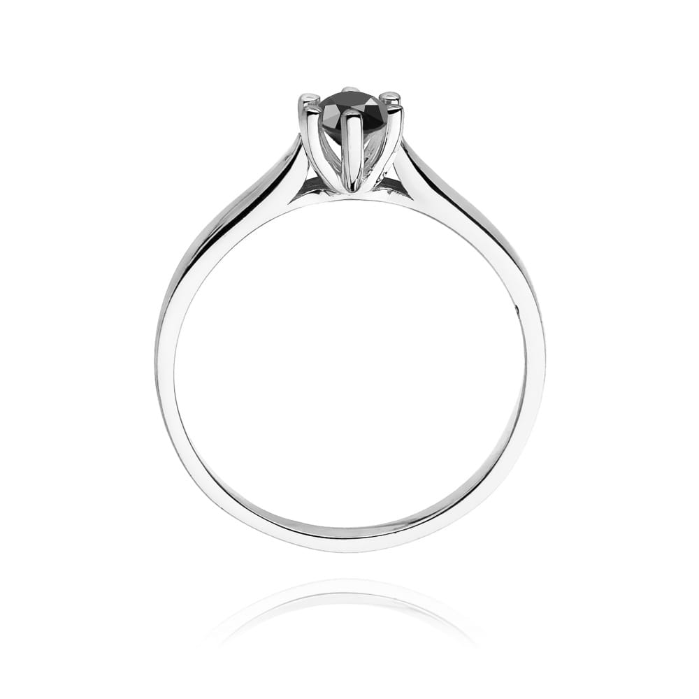 Pierścionek Czarny Diament 0,30ct białe złoto 3 Pierścionek Czarny Diament 0,30ct białe złoto - obrazek 3