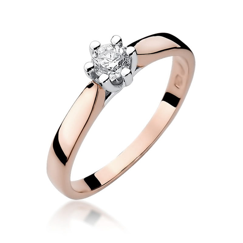 Pierścionek Diament 0,23ct różowe złoto 1 Pierścionek W222B Diament 0