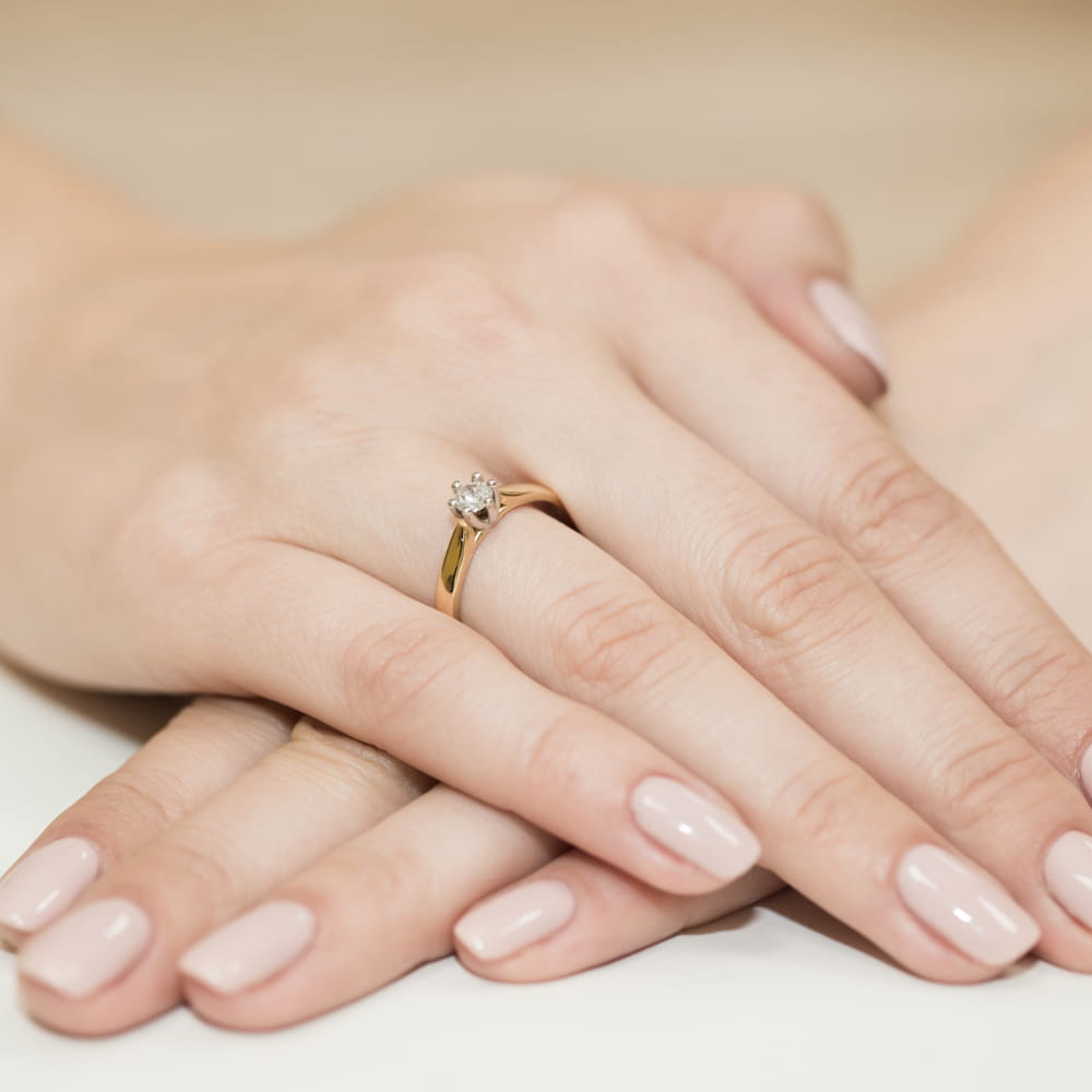Pierścionek Diament 0,23ct żółte złoto 4 Pierścionek Diament 0,23ct żółte złoto - obrazek 4