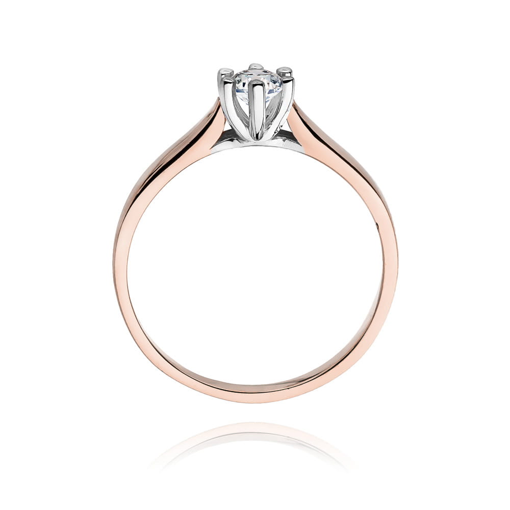 Pierścionek Diament 0,25ct różowe złoto 3 Pierścionek Diament 0,25ct różowe złoto - obrazek 3