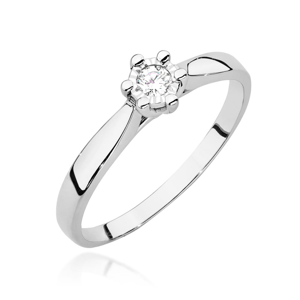Pierścionek W222BT Diament 0,08ct białe złoto 1 Pierścionek W222BT Diament 0