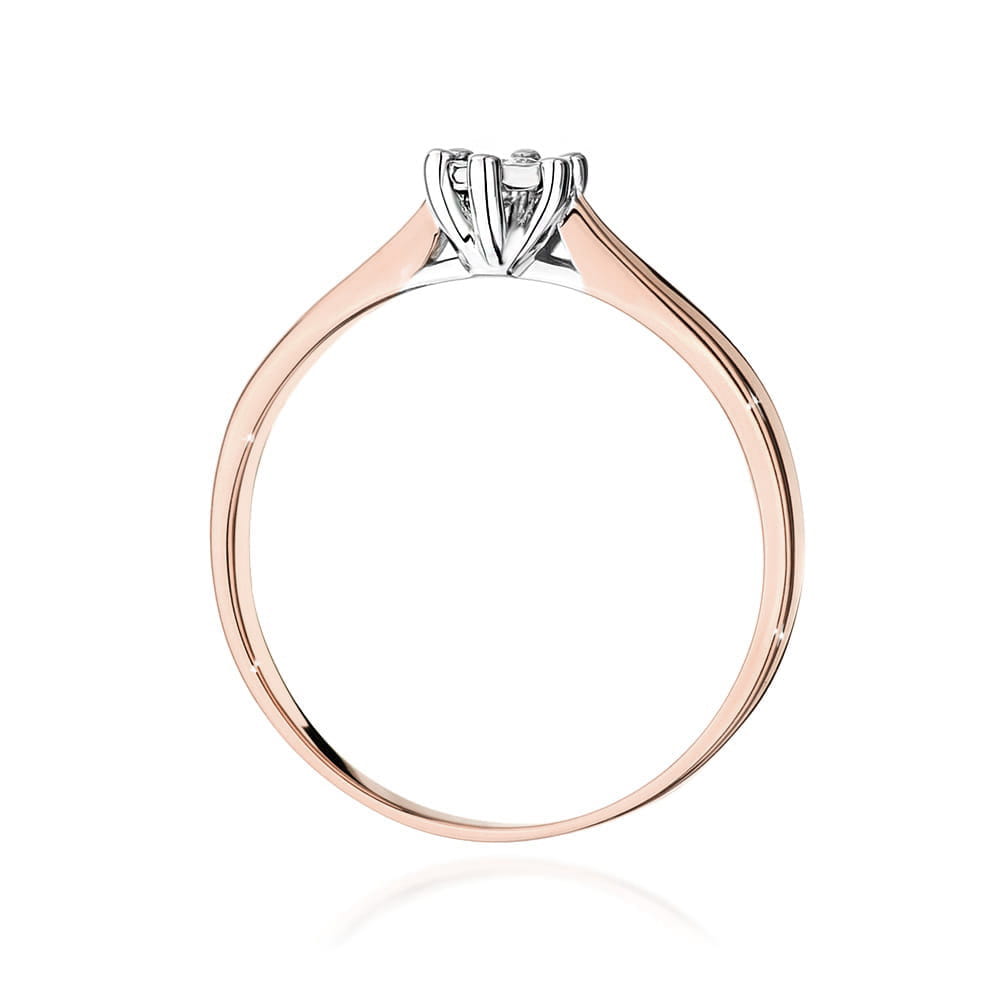 Pierścionek W222BT Diament 0,08ct różowe złoto 3 Pierścionek W222BT Diament 0,08ct różowe złoto - obrazek 3