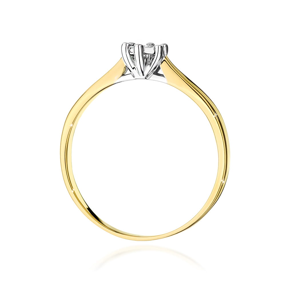 Pierścionek W222BT Diament 0,08ct żółte złoto 3 Pierścionek W222BT Diament 0,08ct żółte złoto - obrazek 3