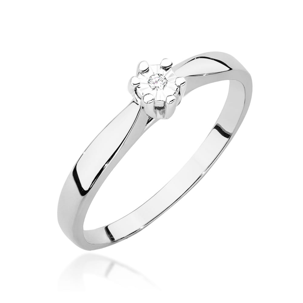 Pierścionek Diament 0,01ct białe złoto 1 Pierścionek W222T Diament 0