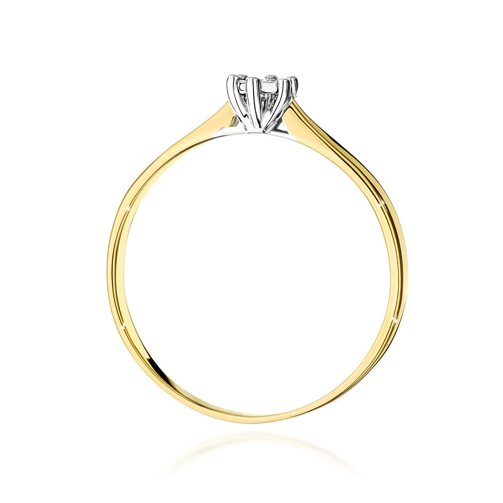 Pierścionek Diament 0,01ct żółte złoto 3 Pierścionek Diament 0,01ct żółte złoto - obrazek 3