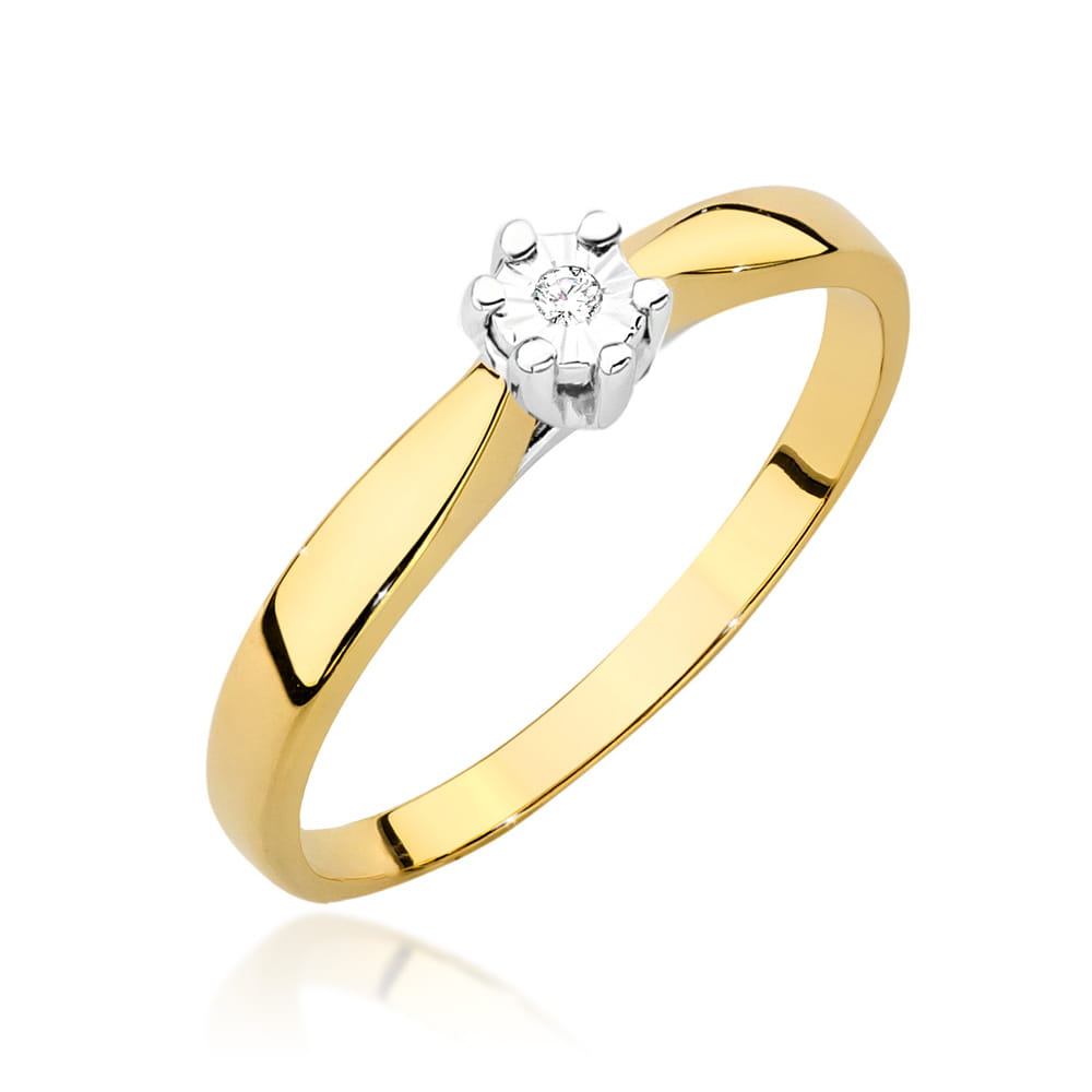Pierścionek Diament 0,01ct żółte złoto 1 Pierścionek W222T Diament 0