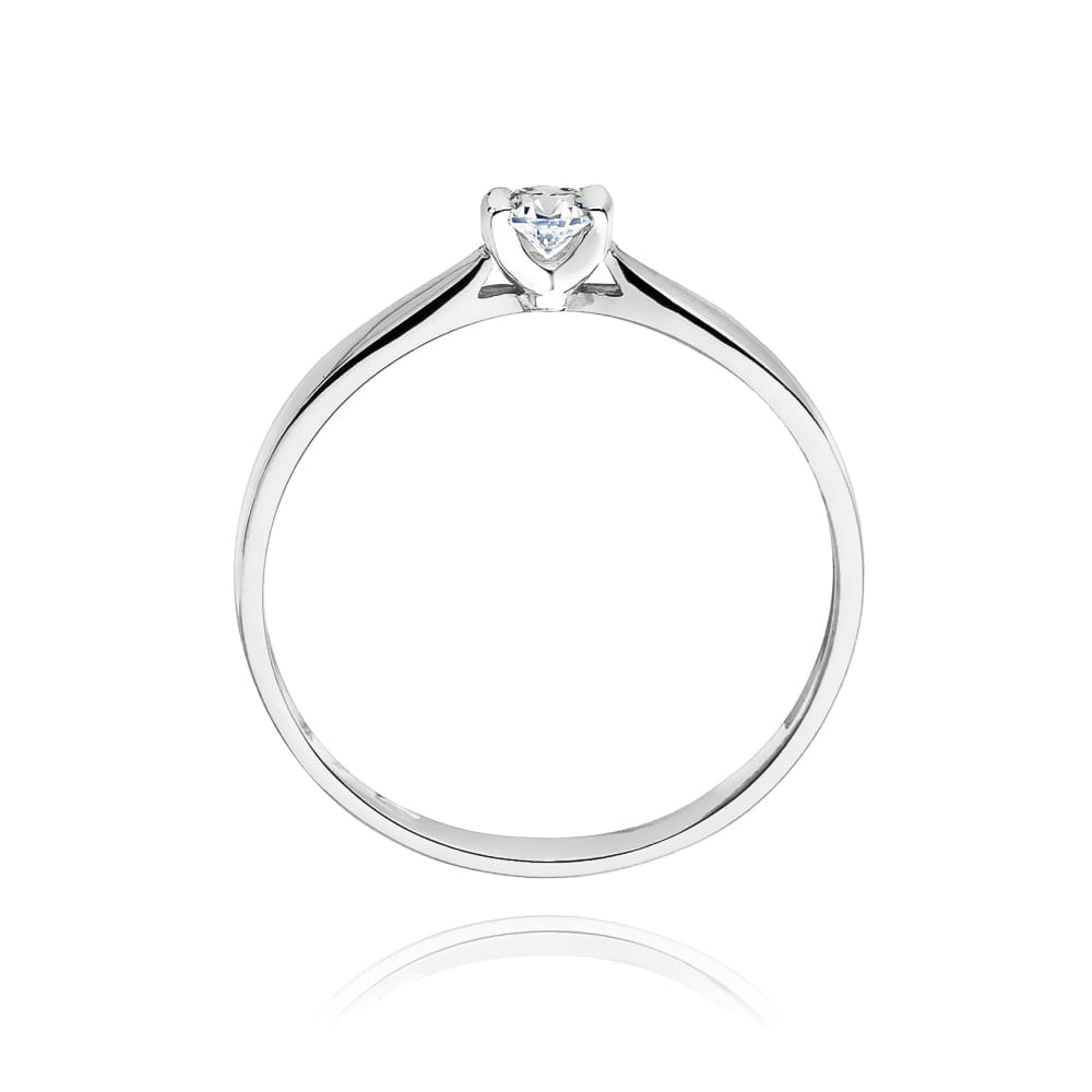 Pierścionek Diament 0,10ct białe złoto 3 Pierścionek Diament 0,10ct białe złoto - obrazek 3