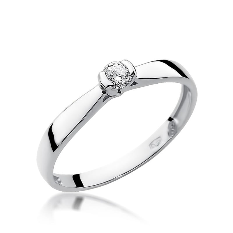 Pierścionek Diament 0,10ct białe złoto 1 Pierścionek W223 Diament 0
