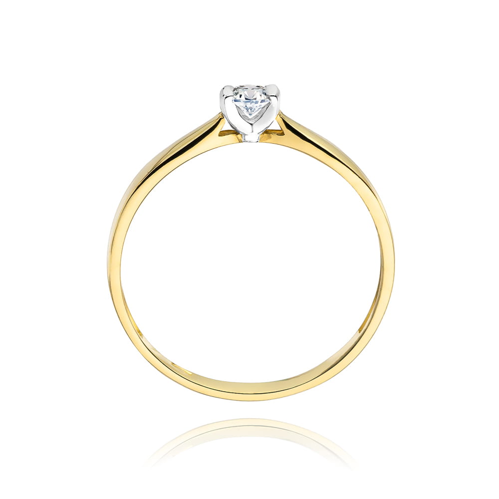 Pierścionek Diament 0,10ct żółte złoto 3 Pierścionek Diament 0,10ct żółte złoto - obrazek 3
