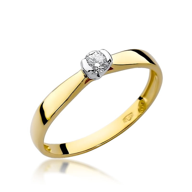 Pierścionek Diament 0,10ct żółte złoto 1 Pierścionek W223 Diament 0
