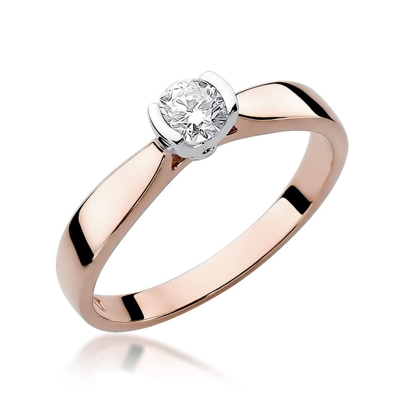 Pierścionek Diament 0,30ct różowe złoto 1 Pierścionek W223B Diament 0