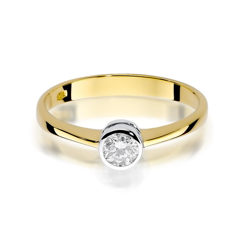 Pierścionek Diament 0,25ct żółte złoto 2 25ct żółte złoto Jubiler Kraków BigDIAMOND