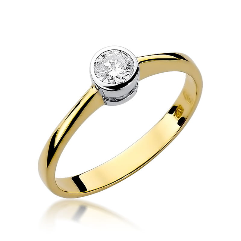 Pierścionek Diament 0,25ct żółte złoto 1 Pierścionek W224B Diament 0