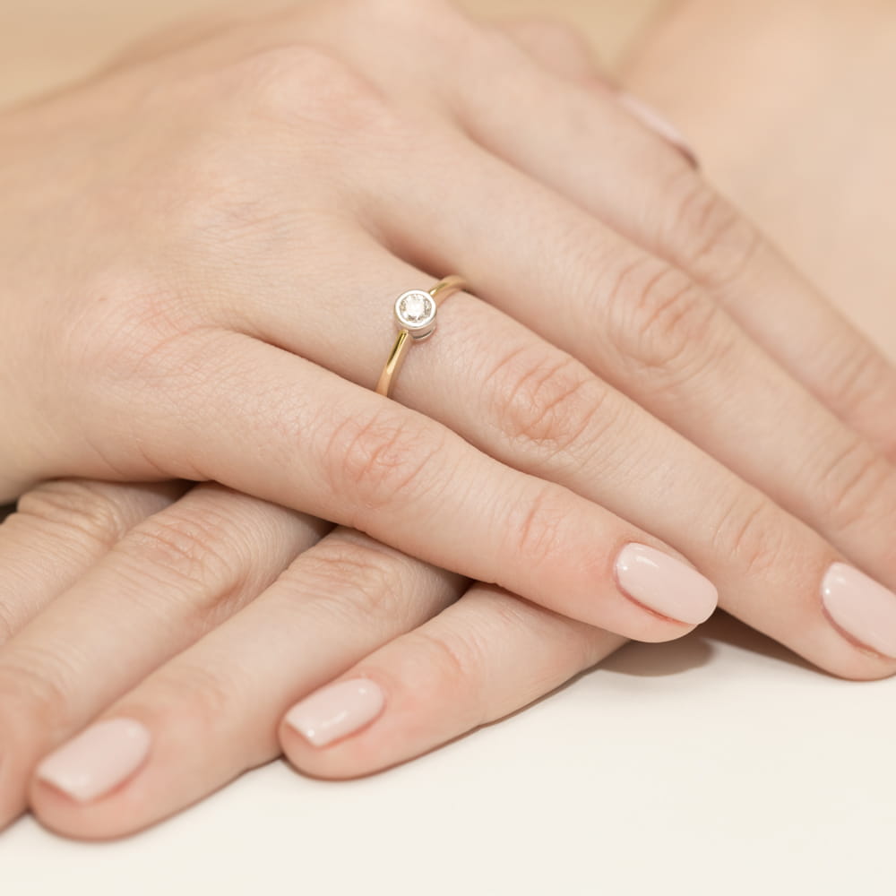 Pierścionek Diament 0,30ct żółte złoto 4 Pierścionek Diament 0,30ct żółte złoto - obrazek 4