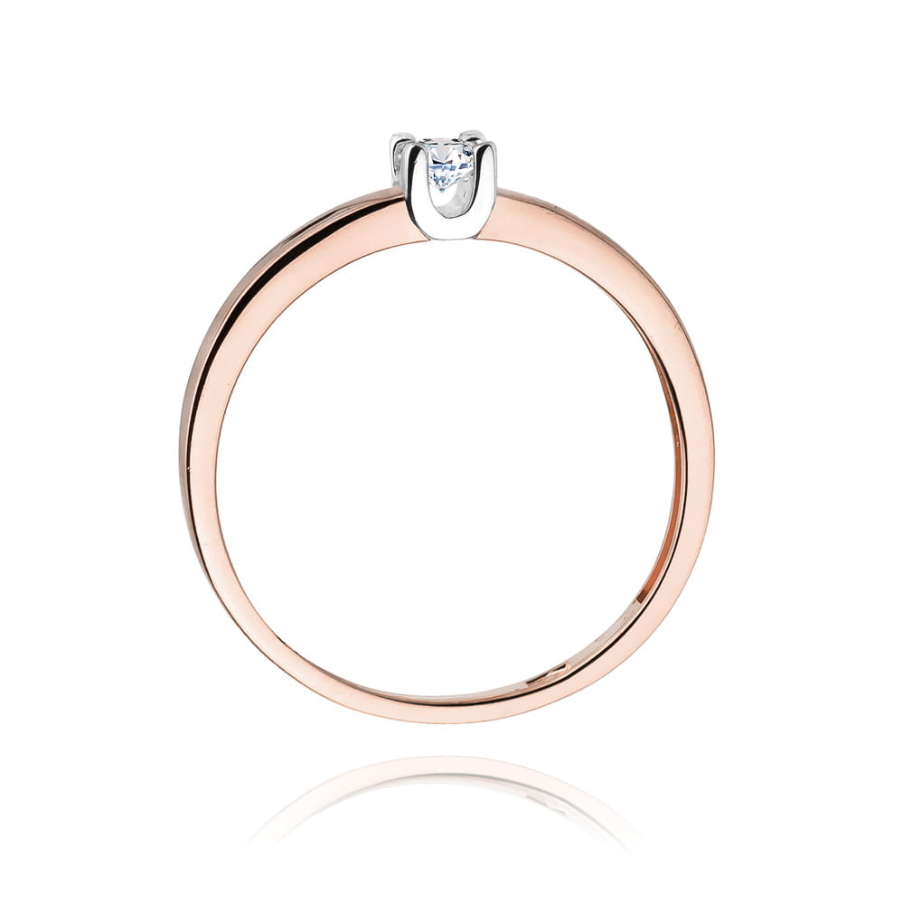 Pierścionek Diament 0,08ct różowe złoto 3 Pierścionek Diament 0,08ct różowe złoto - obrazek 3