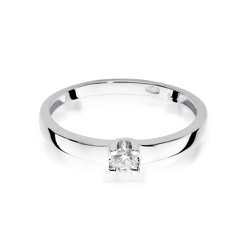 Pierścionek Diament 0,10ct białe złoto 2 10ct białe złoto Jubiler Kraków BigDIAMOND