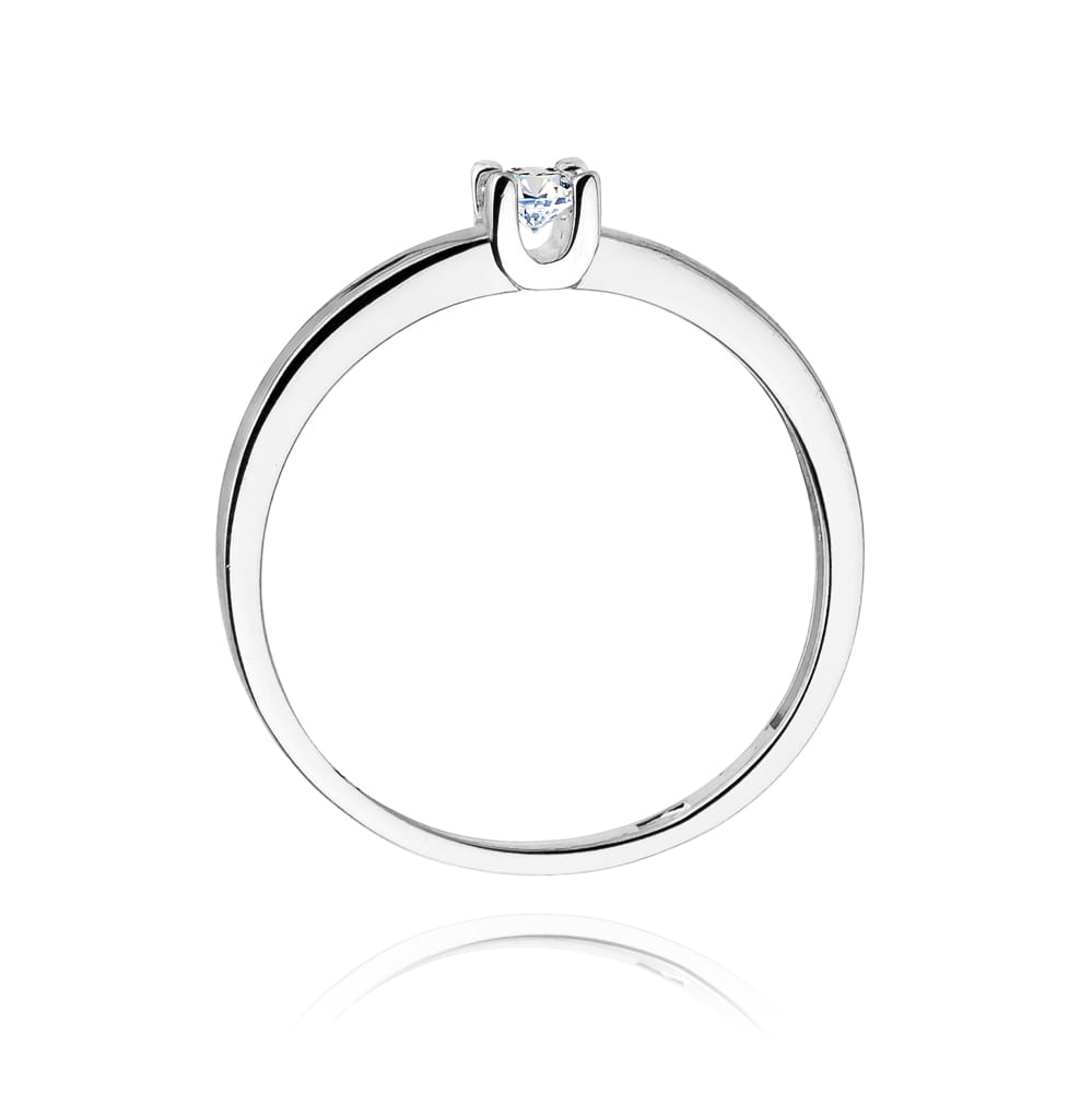 Pierścionek Diament 0,10ct białe złoto 3 Pierścionek Diament 0,10ct białe złoto - obrazek 3