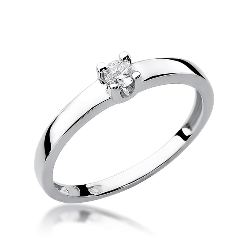 Pierścionek Diament 0,10ct białe złoto 1 Pierścionek W225 Diament 0